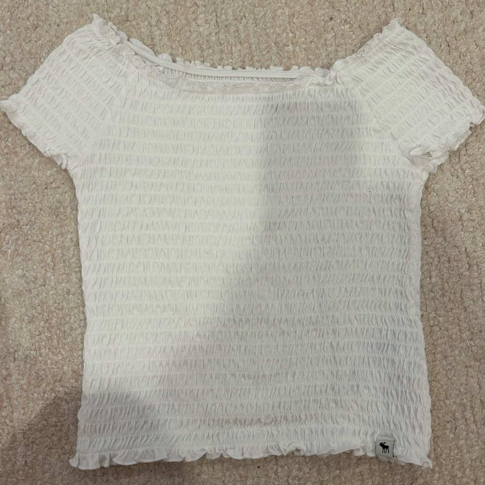 white smocked abercrombie shirt